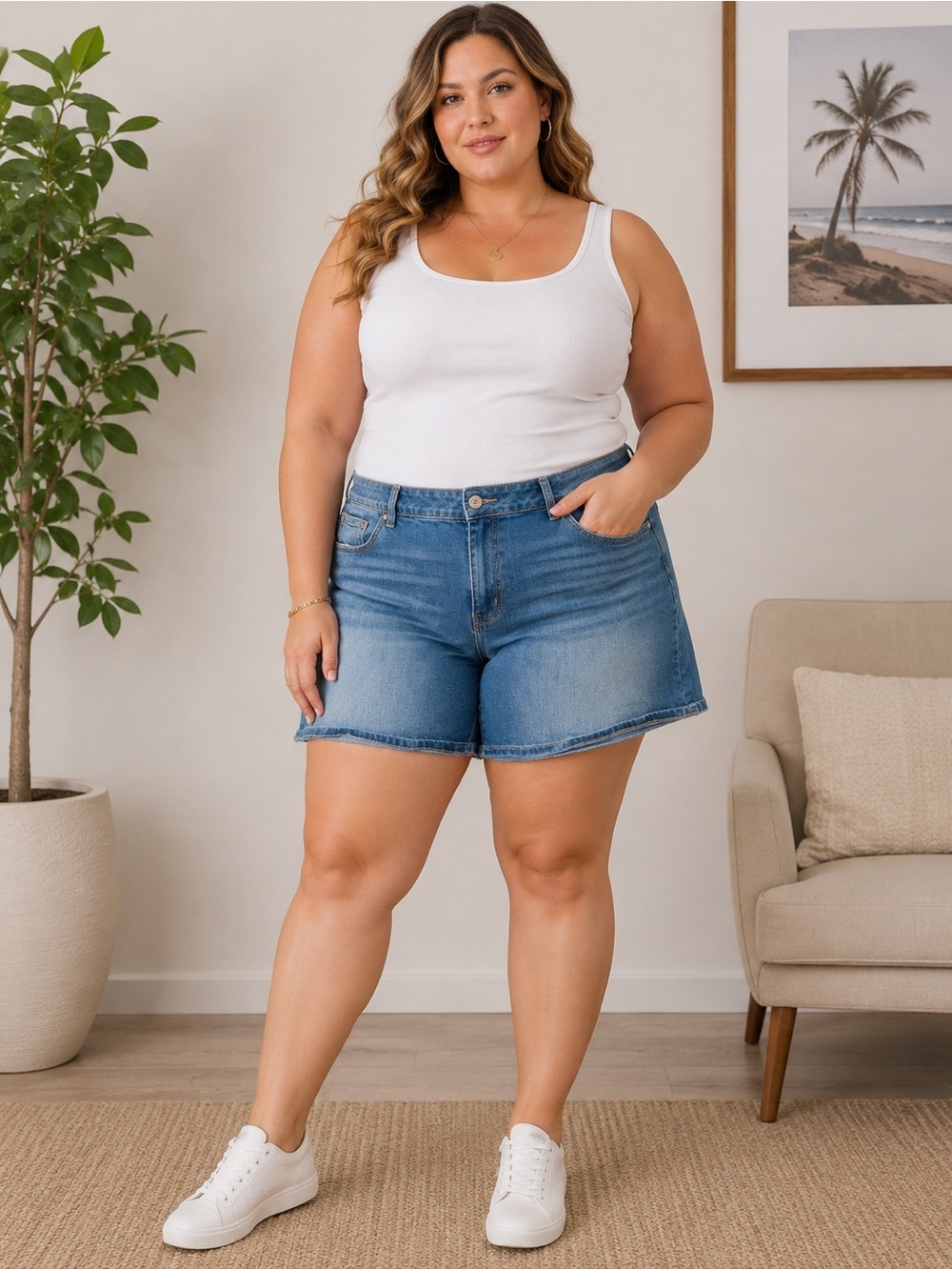 Maurices Faded Blue Denim Jean Shorts – Size 18W 💙 EUC